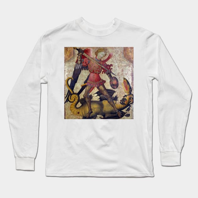 Saint Michael and the Dragon Long Sleeve T-Shirt by pdpress